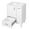 Solid Wood And 24" Bathroom Vanity With Sink, Deep Drawer, Door Shelf, 2 Tier Basket - White - Image 16