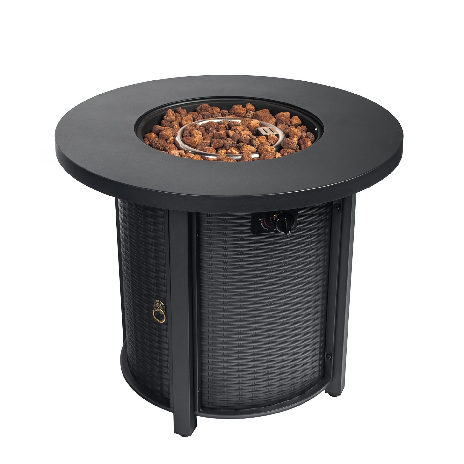 30" Propane Round Fire Table 40000Btu Propane Fire Pit Table - Black - Image 5