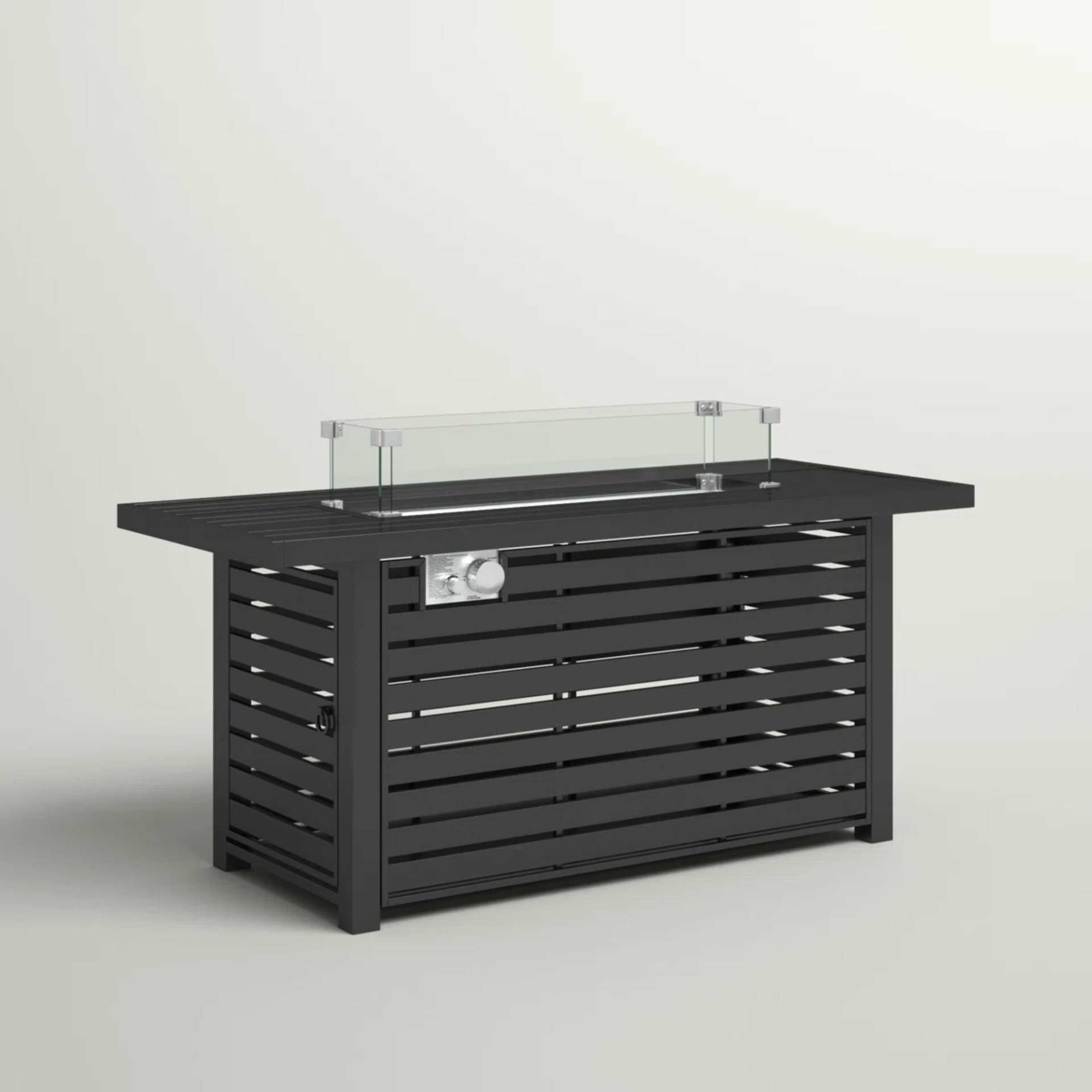 Propane Fire Pit Table With Cover - Black - Image 6