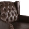 Amedou - Contemporary Tufted Wingback Rocking Chair - Dark Brown - Image 13