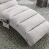 Linen Massage Chaise Lounge Indoor With Remote Control, Ergonomic Electric Massage Lounger With 5 Modes - Light Gray - Image 11