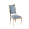 French Country Dining Chairs (Set of 2) Elegant Cane Backrest & Upholstered Seats With Fluted Legs And Weathered - Slate Blue - Image 17
