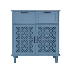 2 Door 2 Drawer Cabinet, American Furniture, Suitable For Bedroom, Living Room, Study - Blue