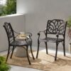 Patio Cast Aluminum Outdoor Dining Chairs (Set of 2) - Bronze - Image 4