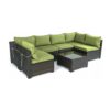Cushion Covers For 7 Piece Wicker Sectional Sofa, 14 Pack Seat And Back Slipcovers With Zipper - Green - Image 13