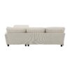 Modern L-Shaped Corduroy Sofa With Reversible Chaise, 4 Seat Upholstered Sectional Indoor Furniture, Convertible Sleeper Couch With Pillows - Beige - Image 8