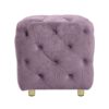 Modern Velvet Upholstered Ottoman, Exquisite Small End Table, Soft Foot Stool, Dressing Makeup Chair, Comfortable Seat For Living Room, Bedroom, Entrance - Purple - Image 10