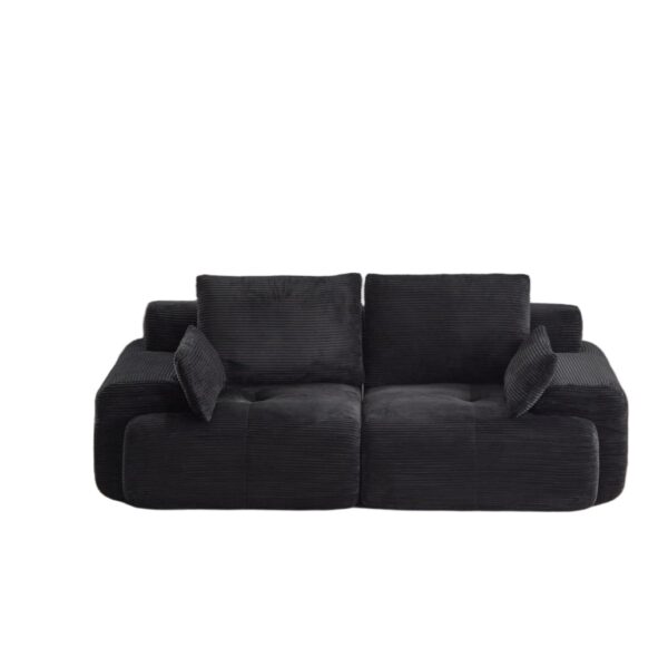 Compressed Sofa, 2 Seater Large Sectional Couches For Living Room - Black