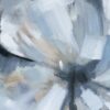 Large Modern Flower Oil Painting, SquareFrame Wall Art - Blue / Gray - Image 8
