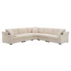 Convertible L Shaped Sectional Corner Couch With Armrest Storage Cup Holders USB Charger, Irregular Corner Oversized Comfy Modular Sofa - Beige - Image 4