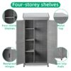 Wood Outdoor Storage Cabinet With Metal Top Garden Shed For Yard And Patio - Gray - Image 4