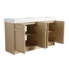 Contemporary Freestanding Bathroom Vanity With White Double Resin Sink & Soft Close Doors - Oak - Image 13