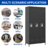 Storage Locker Cabinet With Locks For Employees, Home Gym Office School Garage - Black - Image 7
