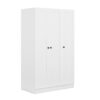 3 Door Shutter Wardrobe With Shelves - White - Image 3