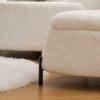 Upholstered Storage Ottoman Set With Metal Legs Coffee Table With Reversible Lid - Ivory - Image 12