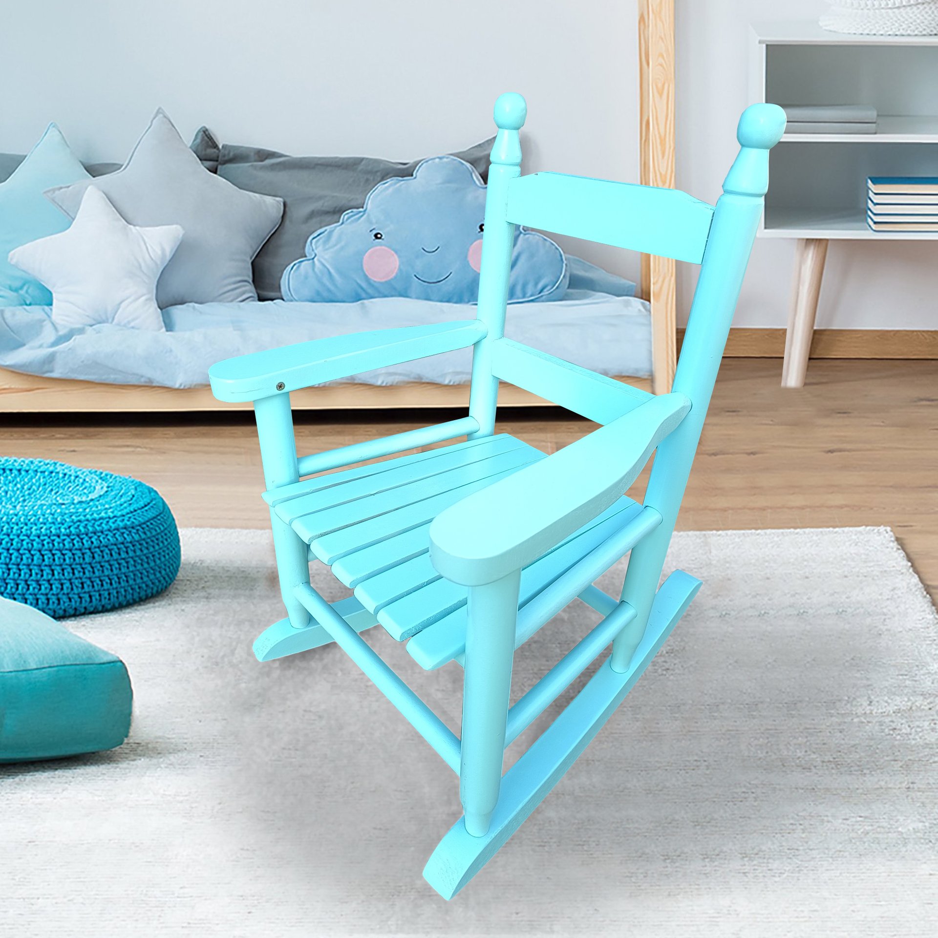 Children's Rocking Chair Indoor Or Outdoor, Suitable For Kids, Durable - Light Blue - Image 2