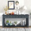Hearth & Haven Clara - Console Table With Storage Drawers And Bottom Shelf Navy - Navy - Image 4