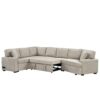 L-Shaped Sofa Sectional Sofa Couch Pull-Out Sofa Bed With Charging Devices And Cup Holders For Living Room - Beige - Image 19