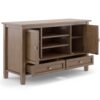 Warm Shaker - TV Media Stand Handcrafted - Rustic Natural Aged Brown - Image 2
