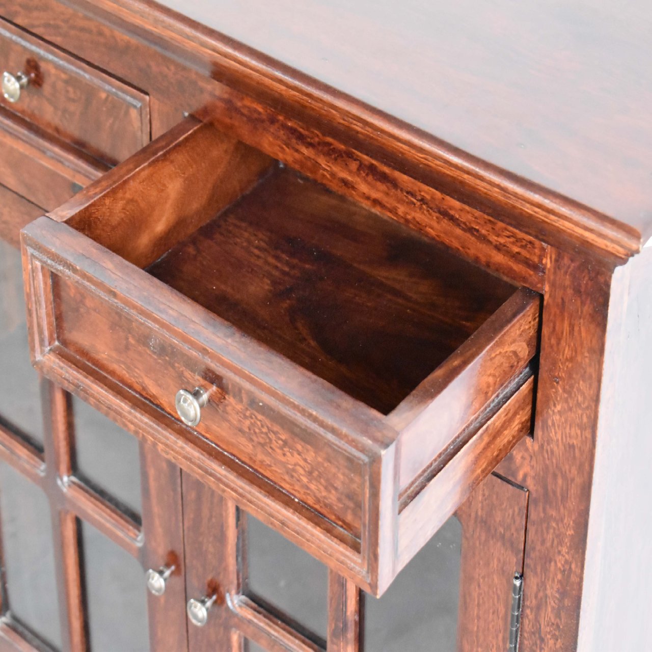 Large Glazed Sideboard - Cherry - Image 7