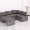 Patio Sofa With Cushions - Gray - Image 5