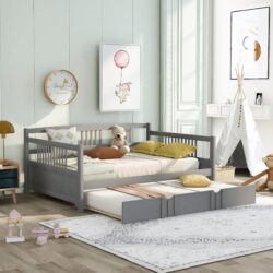 Full Size DayBed With Twin Size Trundle - Gray