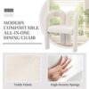Contemporary Designed Velvet Fabric Upholstered Accent / Dining Chair Teddy Armchair (Set of 2) - Beige - Image 5