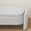 Ottoman Oval Storage Bench, 3D Lamb Fleece Bench With Large Storage Space For The Living Room, Entryway And Bedroom - Silver - Image 9