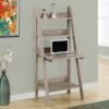 Computer Desk For Home Office, Laptop, Leaning, Storage Shelves, Contemporary & Modern - Taupe - Image 4