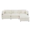 Modern Sofa Modular Sofa Couch Upholstered Corduroy, L Shape Sectional Sofa With Side Storage Pockets For Living Room - Beige - Image 21