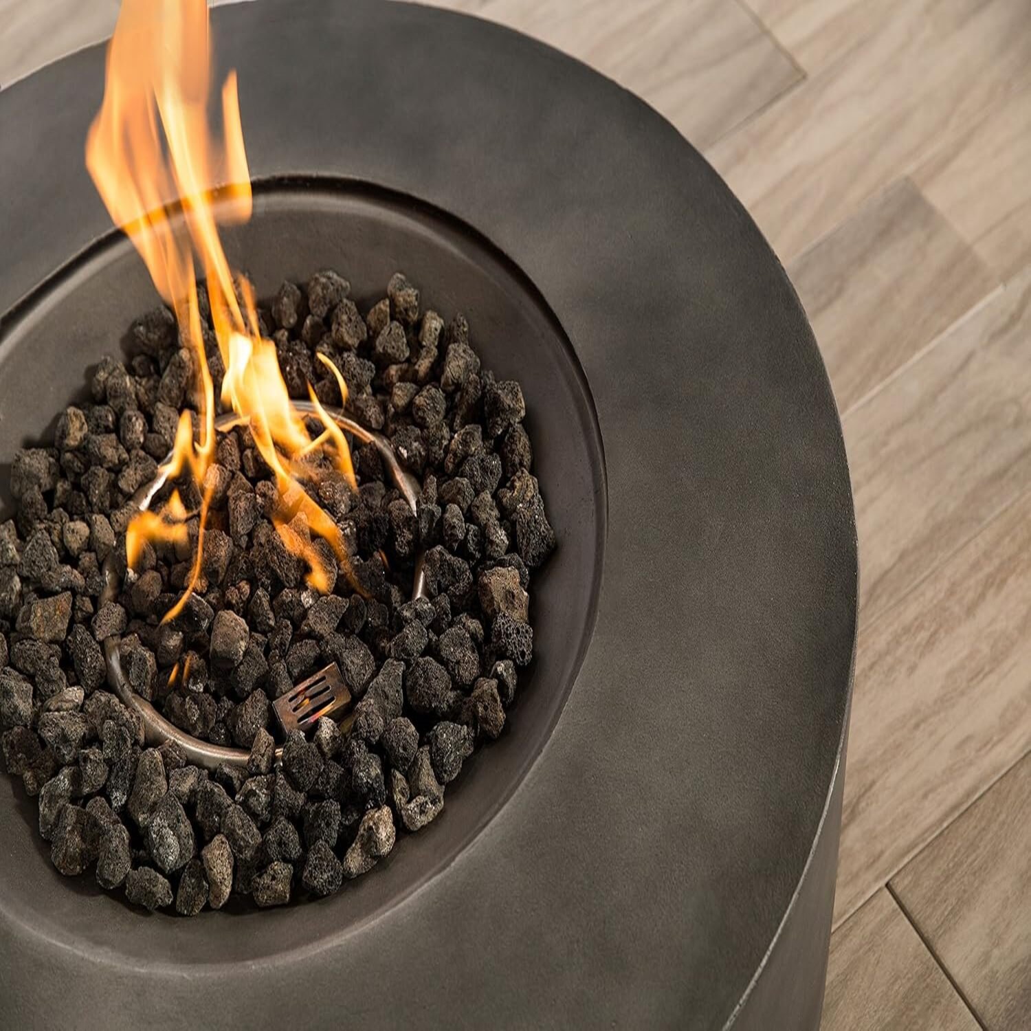 Fibre Reinforced Outdoor Fire Pit Table - Charcoal - Image 5