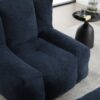 Modern Indoor Fluffy Bean Bag Chair With Memory Foam And Ottoman Super Soft Velvet - Blue - Image 4