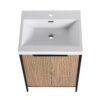 Contemporary Freestanding Bathroom Vanity With Resin Sink & Soft Close Doors - Light Coffee - Image 12