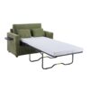 Twin Size Sofa Bed Sleeper Sofa Loveseat With Foldable Mattress, Side Table, USB Ports - Green - Image 12