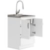 Reed - Deluxe Laundry Cabinet With Pull-Out Faucet And Stainless Steel Sink - White - Image 2