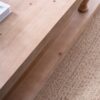 Rustic Solid Wood Coffee Table With Open Shelf, Modern Farmhouse Design - Light Natural / Natural - Image 9
