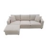 Modern Sectional Sofa With Throw Pillows, Cloud L Shaped Couch Set With Wide 4 Seat Comfy Couch Set With Movable Ottoman - Beige - Image 24