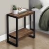 Accent Table, Side, End, Nightstand, Lamp, Living Room, Bedroom, Industrial - Brown - Image 12