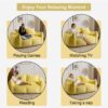 Giant Bean Bag Couch, Ultra Soft Fluffy Loveseat For Living Room Reading Chair With Pillows - Yellow - Image 6