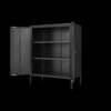 Kitchen Buffet Server Table Accent Sideboard Cupboard Server Buffet Console Table With Doors Cabinet - Black - Image 23