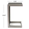 Cape - Coral Wicker C Shaped Table Modern DesignRattan And Aluminum Frame - Brown - Image 3