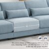 Oversized Deep Seat Sectional Sofa With Reversible Chaise, Loop Yarn Fabric 5 Seat Armless Indoor Furniture, Convertible L-Shaped Couch - Blue - Image 15