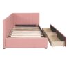 Twin Size Upholstered Daybed With 2 Storage Drawers, Sofa Bed Frame No Box Spring Needed - Pink - Image 5