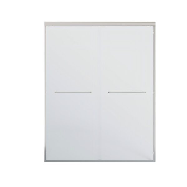 Double Sliding Shower Door, Semi Frameless Bypass Bathroom Sliding Door With 1 / 4" (6Mm) Tempered Glass For Walk In Shower - Chrome