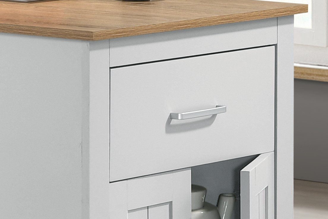 Alonzo - Small Space Counter Height Dining Table With Cabinet And Drawer Storage - Oak And White - Image 4