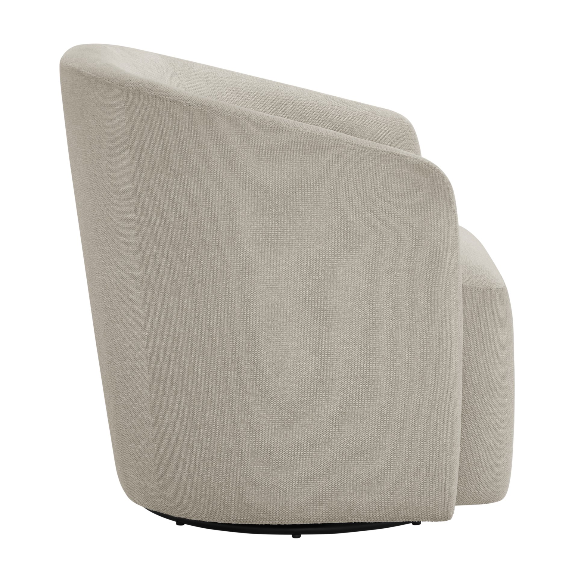 Ardena - Modern Sea Oat Swivel Barrel Chair - Beige - Image 14