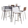 Marcel Mason - 5 Piece Swivel Contemporary Counter Height Dining Set - Black / Walnut / White - Image 2