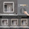 LED Bathroom Mirror, Anti Explosion Glass, Rust Resistant, Anti Fog, Tri Color - Silver - Image 9