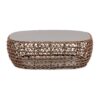 Willow - Oval Woven Patio Coffee Table, Wicker Frame - Wheat Beige / Golden Brown - Image 11