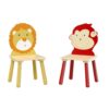 Kids Table And 2 Chairs Set, 3 Pieces Toddler Table And Chair Set, Wooden Activity Play Table Set (Lion&Monkey) - Natural - Image 19